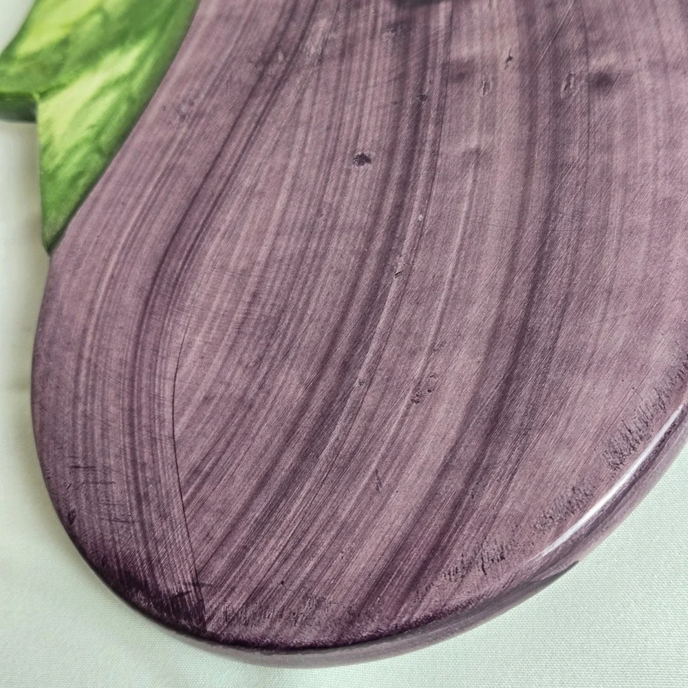 Eggplant Aubergine Ceramic Footed Trivet, 7